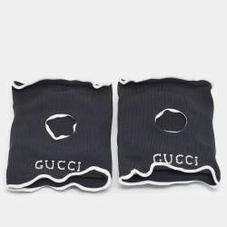 Pre Owned واقيات الركبة غوتشي محبوك مطاطي شعار أسود مقاس كبير