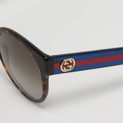 مملوكة مسبقًا Gucci Black/Blue Gradient GG0035S Round Sunglasses