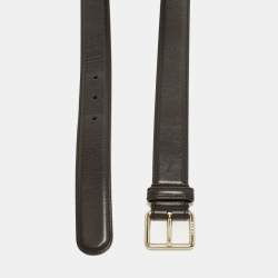مملوكة مسبقًا Gucci 95CM Buckle Belt Brown Leather
