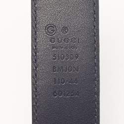 مملوكة مسبقًا Gucci 110CM Buckle Belt Dark Blue Microguccissima Leather