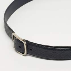 مملوكة مسبقًا Gucci 110CM Buckle Belt Dark Blue Microguccissima Leather