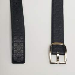 مملوكة مسبقًا Gucci 110CM Buckle Belt Dark Blue Microguccissima Leather