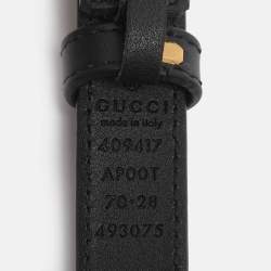 Pre Owned Gucci Black Leather GG Marmont Belt 70CM