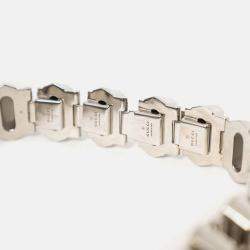 Pre Owned Gucci Silver Tone Spike Choker Necklace