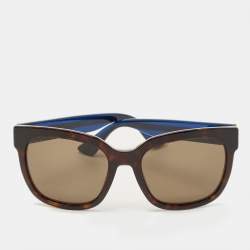 Pre Owned Gucci Tortoise Brown GG0034S Interlocking G Web Square Sunglasses