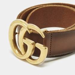 Pre Owned حزام غوتشي جلد أسود GG مارمونت 70 سم