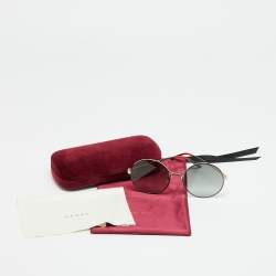 مملوكة مسبقًا Gucci Black/Gold Tone GG0395S Round Sunglasses