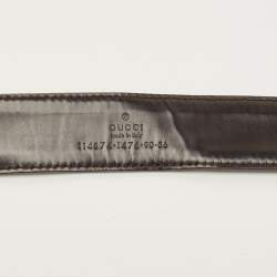 مملوكة مسبقًا Gucci Interlocking G 90 CM Buckle Belt Beige/Brown GG Canvas and Leather