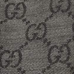 مملوكة مسبقًا Gucci Grey GG Jacquard Wool Fringed Scarf