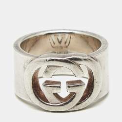 Pre Owned خاتم غوتشي حلقة متشابكة جي  فضة استرليني مقاس 51
