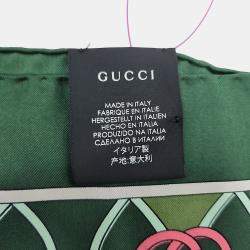 Pre Owned Gucci Green silk scarf