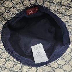 Pre Owned Gucci Blue Denim Bucket Hat