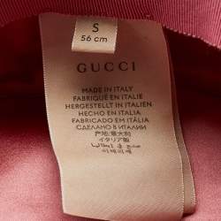 Pre Owned Gucci Gold Lamé Papier Boater Hat S