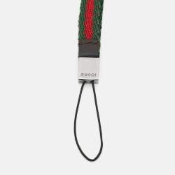 Pre Owned Gucci Phone Strap Green/Red Web Canvas