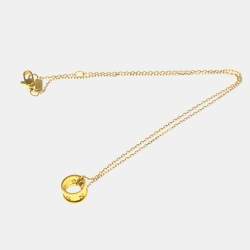 Pre Owned Gucci Icon Toile 18K Pink Gold Men Women Fashion Pendant Necklace