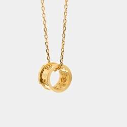 Pre Owned Gucci Icon Toile 18K Pink Gold Men Women Fashion Pendant Necklace