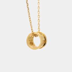 Pre Owned Gucci Icon Toile 18K Pink Gold Men Women Fashion Pendant Necklace