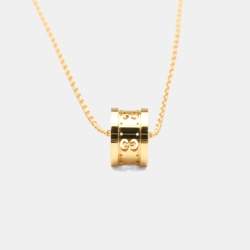 Pre Owned Gucci Icon Toile 18K Pink Gold Men Women Fashion Pendant Necklace