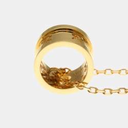 Pre Owned Gucci Icon Toile 18K Pink Gold Men Women Fashion Pendant Necklace