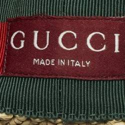 Pre Owned Gucci Beige GG Appliqued Raffia Hat M