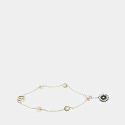 Pre Owned سوار غوتشي زهور جي مزدوجة فضي