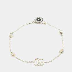 مملوكة مسبقًا Gucci Silver Double G Flower Bracelet