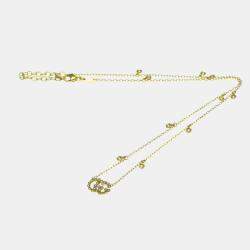 مملوكة مسبقًا Gucci GG Diamond Necklace Yellow Gold 18K Diamond Pendant Necklace Gold