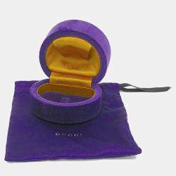 مملوكة مسبقًا خاتم غوتشي أيقونة ألماس ذهب أبيض 18 قيراط خاتم موضة ألماس فضي