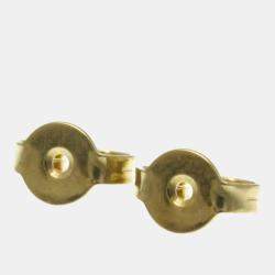Pre Owned Gucci Icon Toile Earrings No Stone Yellow Gold 18K Stud Earrings Gold