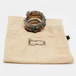 مملوكة مسبقًا سوار غوتشي سنيك ثلاثي الالتفاف ببلورات باللون الفضي