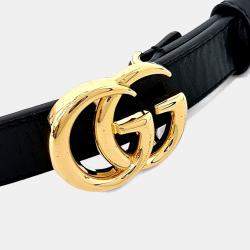 Pre Owned Gucci Black Leather Marmont Belt