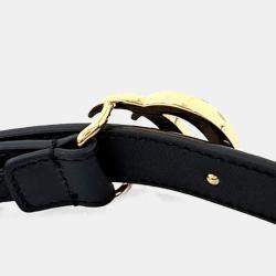 Pre Owned Gucci Black Leather Marmont Belt