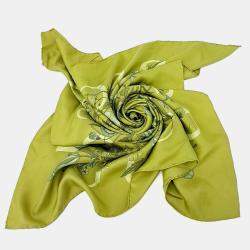 Pre Owned Gucci Green Silk Scarf