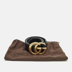 Pre Owned حزام غوتشي جلد وردي باهت بإبزيم جي مارمونت 70 سم