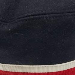 مملوكة مسبقًا قبعة غوتشي زرقاء من صوف مع فيونكة مقاس كبير