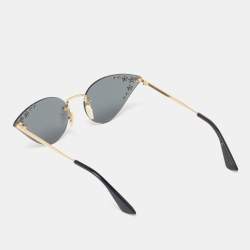 Pre Owned نظارة شمسية غوتشي GG0898S عيون قطة مزينة نجوم رمادية/سوداء عاكسة