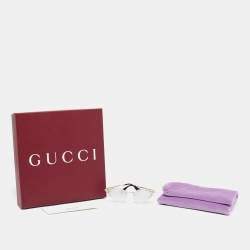 Pre Owned نظارة شمسية غوتشي GG0898S عيون قطة مزينة نجوم رمادية/سوداء عاكسة