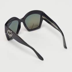 مملوكة مسبقًا نظ ارة شمسية غوتشي GG3870/S باترفلاي مزخرفة بنجوم مرآة سوداء/برتقالية