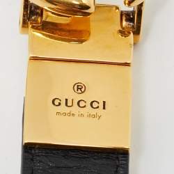 Pre Owned Gucci GG Marmont 70 CM Reversible Buckle Belt Black/White Leather