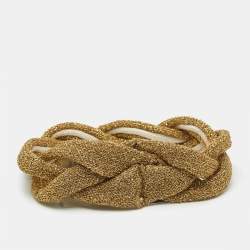 Pre Owned ربطة شعر غوتشي جديلة لوركس معدني كبير