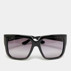 Pre Owned Gucci Black Gradient GG 3713/S Horsebit Frame Oversized Sunglasses