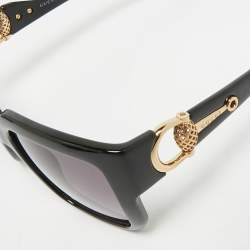 Pre Owned Gucci Black Gradient GG 3713/S Horsebit Frame Oversized Sunglasses