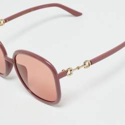 Pre Owned Gucci Old Rose GG0892SA Horsebit Oversized Sunglasses