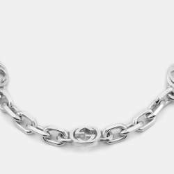 مملوكة مسبقًا Gucci Interlocking Bracelet G Logo Chain Sterling Silver Bracelet