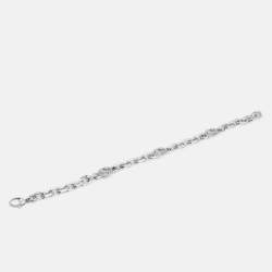 مملوكة مسبقًا Gucci Interlocking Bracelet G Logo Chain Sterling Silver Bracelet