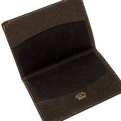 Pre Owned Gucci Khaki Pig Skin Leather Card Holder