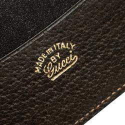 Pre Owned Gucci Khaki Pig Skin Leather Card Holder