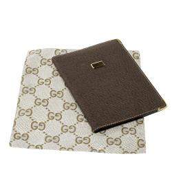 Pre Owned Gucci Khaki Pig Skin Leather Card Holder