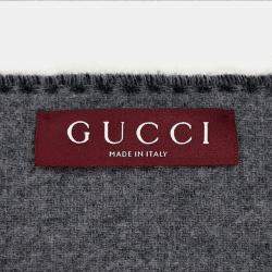 مملوكة مسبقًا Gucci CC Black/Grey Wool Scarf/Shawl