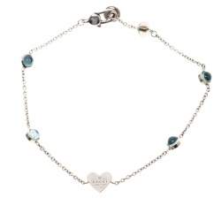 Pre Owned سوار غوتشي فضة كابوشون أزرق هارت